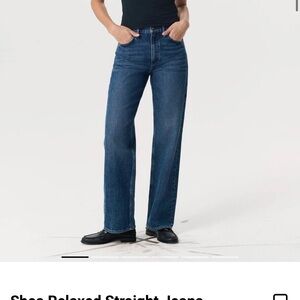 rag & bone Women's “Shae high rise straight leg full length”